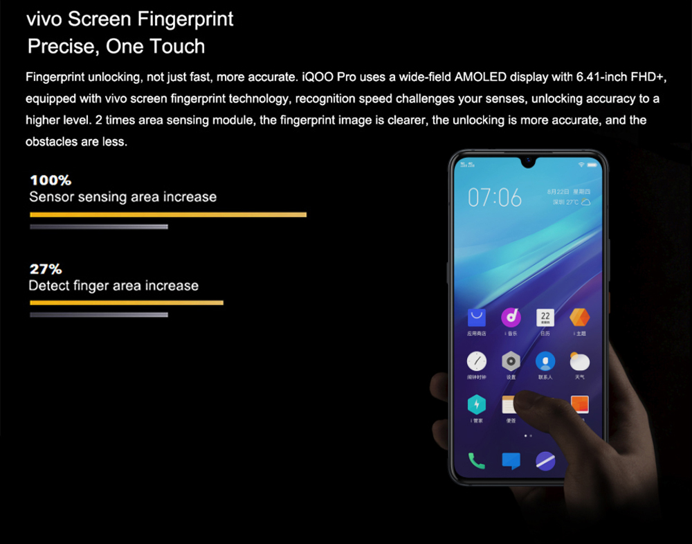 VIVO iQOO Pro 4G Versión 6.41 pulgadas Super AMOLED 48MP Triple Trasera Cámara NFC 8GB 128GB Snapdragon 855 Plus Octa Núcleo 4G Smartphone