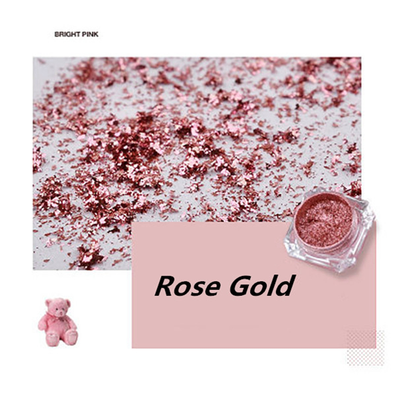 2 Rose Gold Chrome Nail Poudre Effet Miroir Nail Pigment Ge