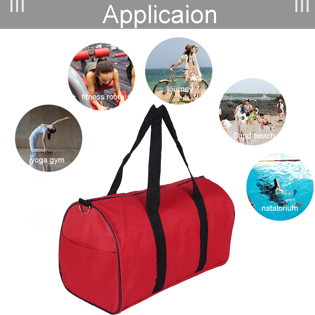 Main forte Bande Sac de gymnastique de voyage se pliant imperméable confortable Sac de remise en forme en plein air Sac à main Yoga