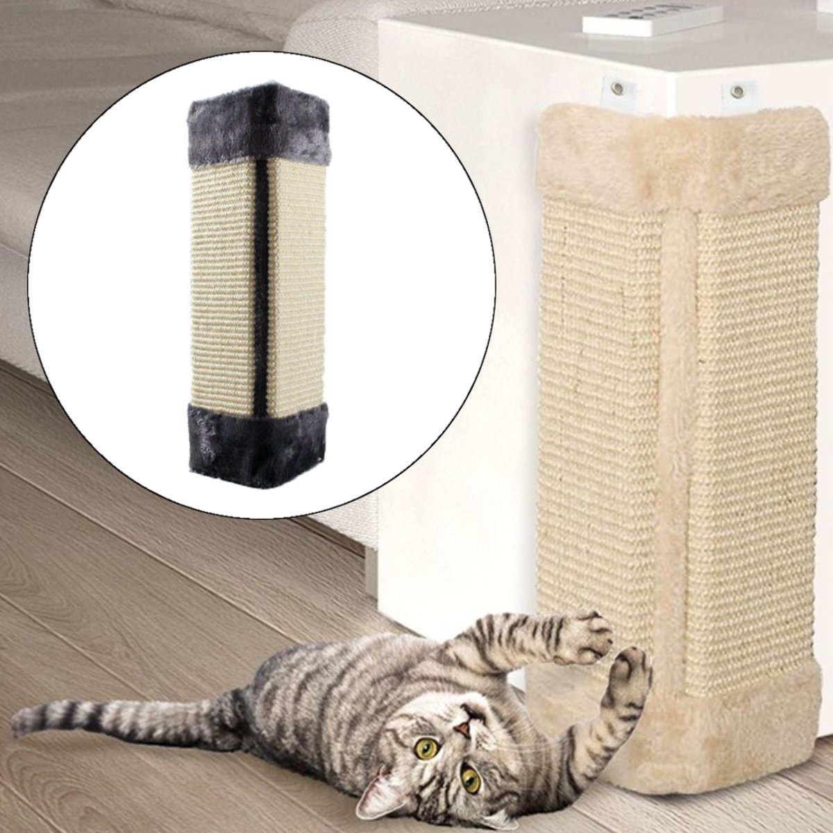 19 '' coin de mur de chat suspendu grattoir planche à gratter mat post jouets pour animaux de compagnie fournitures
