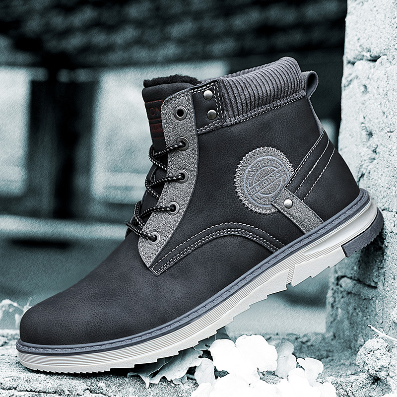 Bottes décontractées d'extérieur en cuir, antidérapantes et résistantes à l'usure
