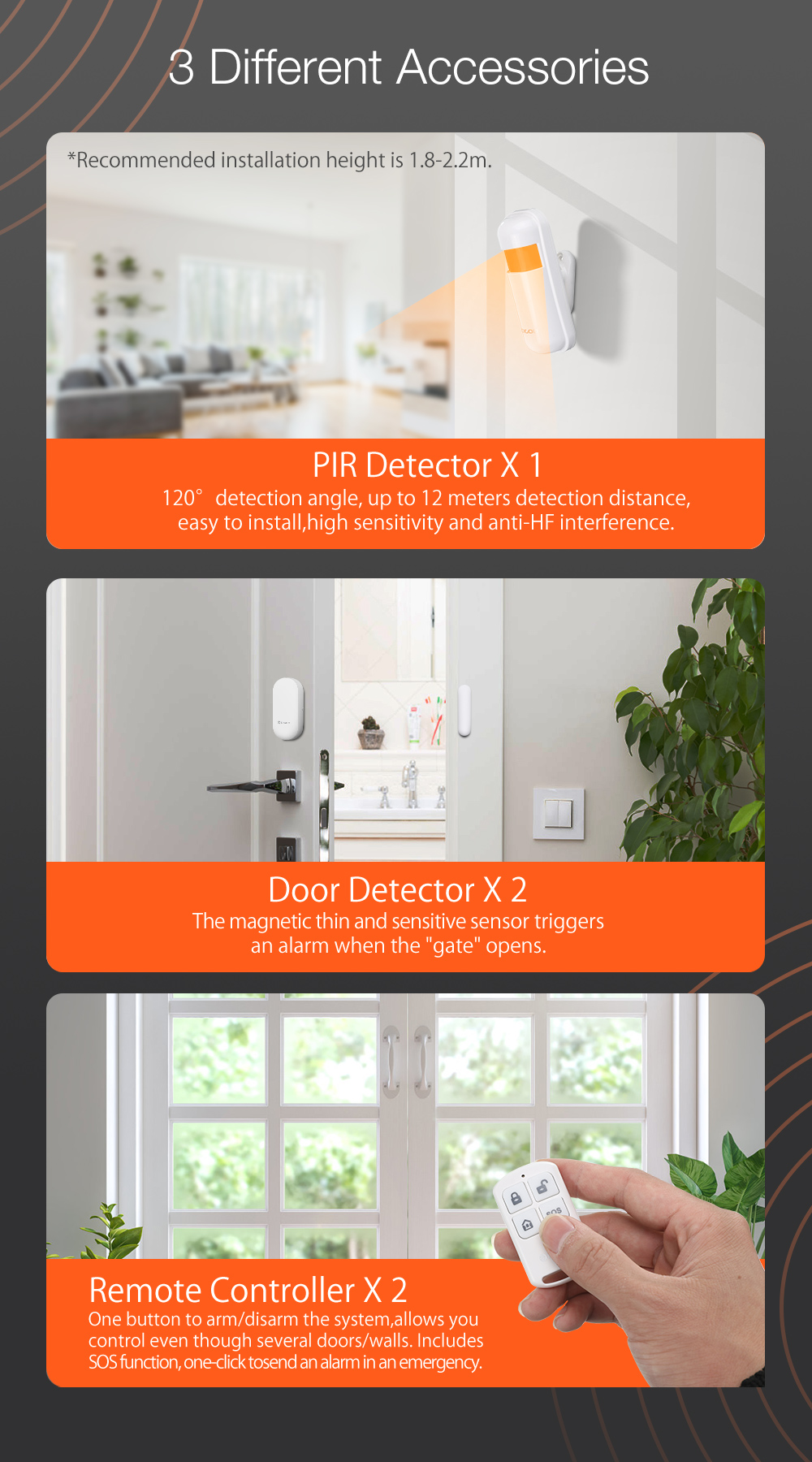 DIGOO DG-HAMB 2G & WIFI e 433MHZ Kit di sistemi di allarme di sicurezza domestica fai-da-te intelligente da 4,3 pollici Touch Screen a colori con capacità APP alimentato da Tuya