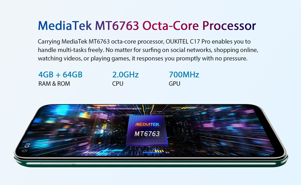 Oukitel C17 Pro,Full Screen,Triple Rear Camera,Android 9.0