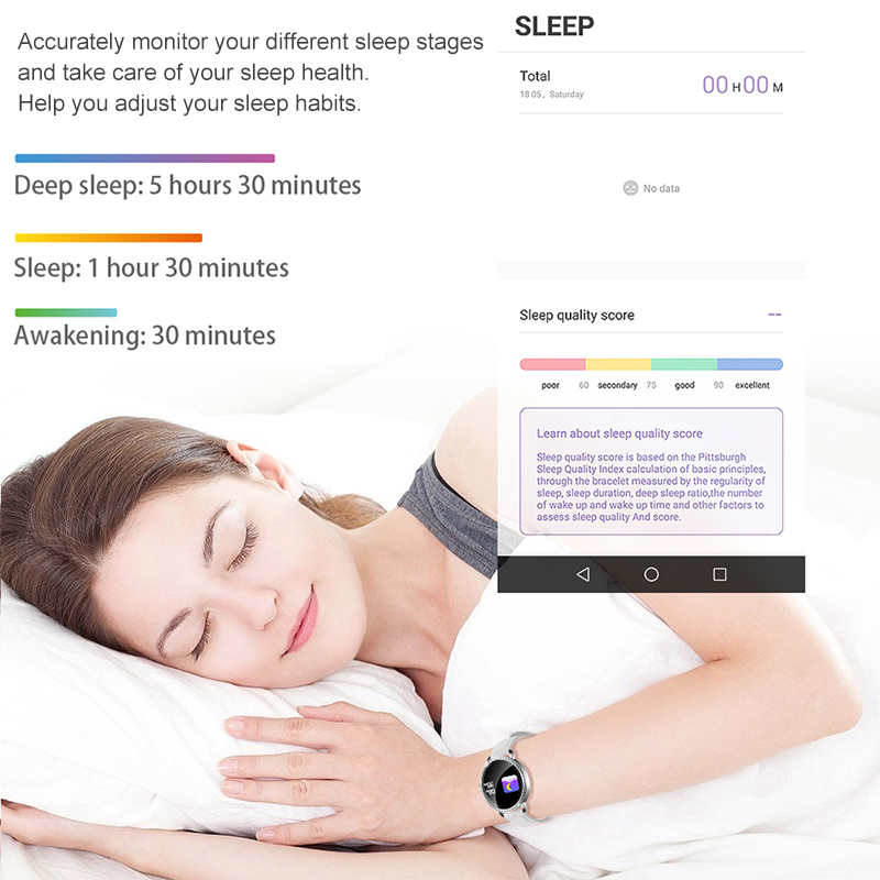 Bakeey H7 fréquence cardiaque pression artérielle moniteur d'oxygène mode femme cristal montre intelligente