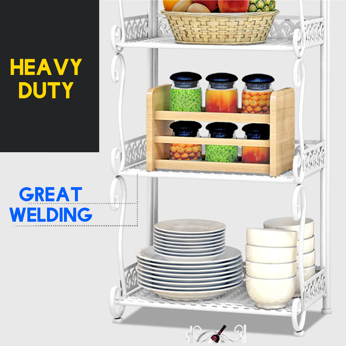 1 Pièce 3/4/5 Niveaux Étagère De Rangement Pliable Nordique Minimaliste Multifonctionnel Étagère De Rangement Supports Supports pour Bureau Maison Chambre Salle De Bains Cuisine Cuisine