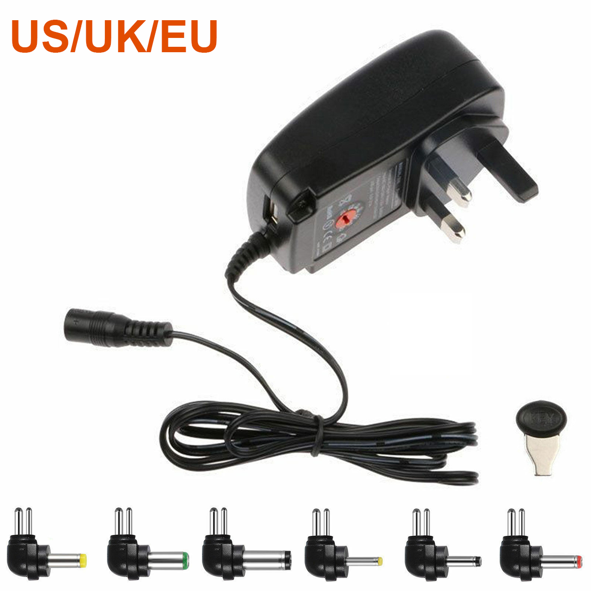 30W 3-12V Regulated Universal Power Adpapter Multi-function Switching Power Supply Power Supply Adapter AC to DC with 6 connectors
