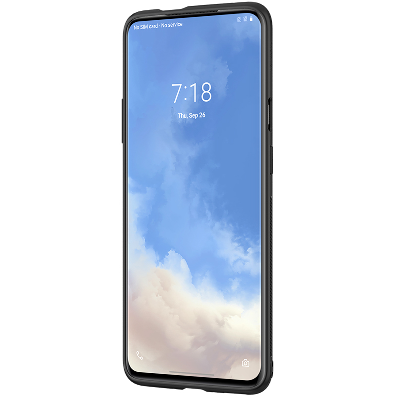 Per OnePlus 7T Pro Custodia NILLKIN Grata Modello Doppio strato Fibra di carbonio antigraffio Custodia antiscivolo Pro
