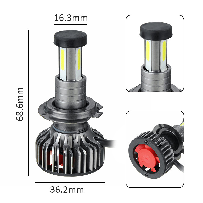 TXVSO8 X3 LED Lampadine per fari per auto H7 H8 H9 H11 9012 9006 9005 Fendinebbia 120W 30000LM 6000K Bianco Impermeabile a 360 gradi Illuminazione 12V 24V