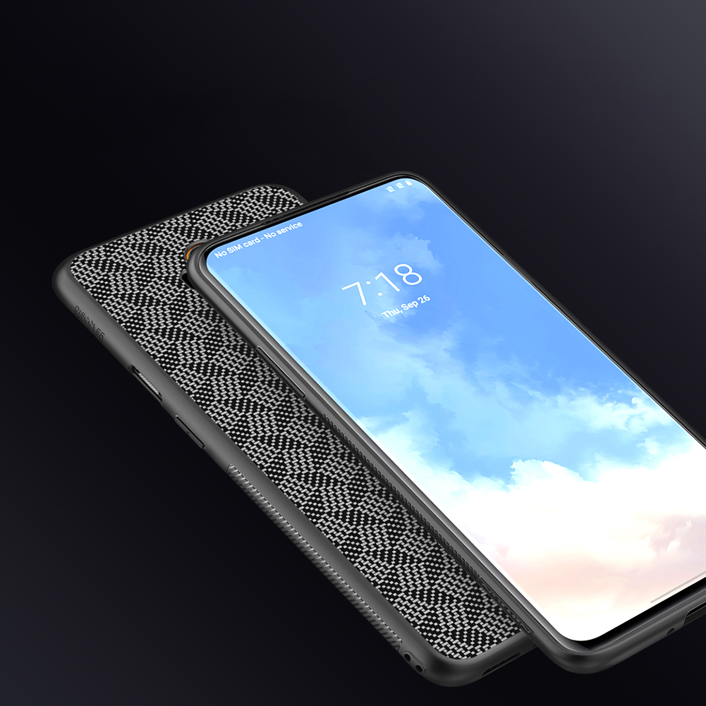 Per OnePlus 7T Pro Custodia NILLKIN Grata Modello Doppio strato Fibra di carbonio antigraffio Custodia antiscivolo Pro