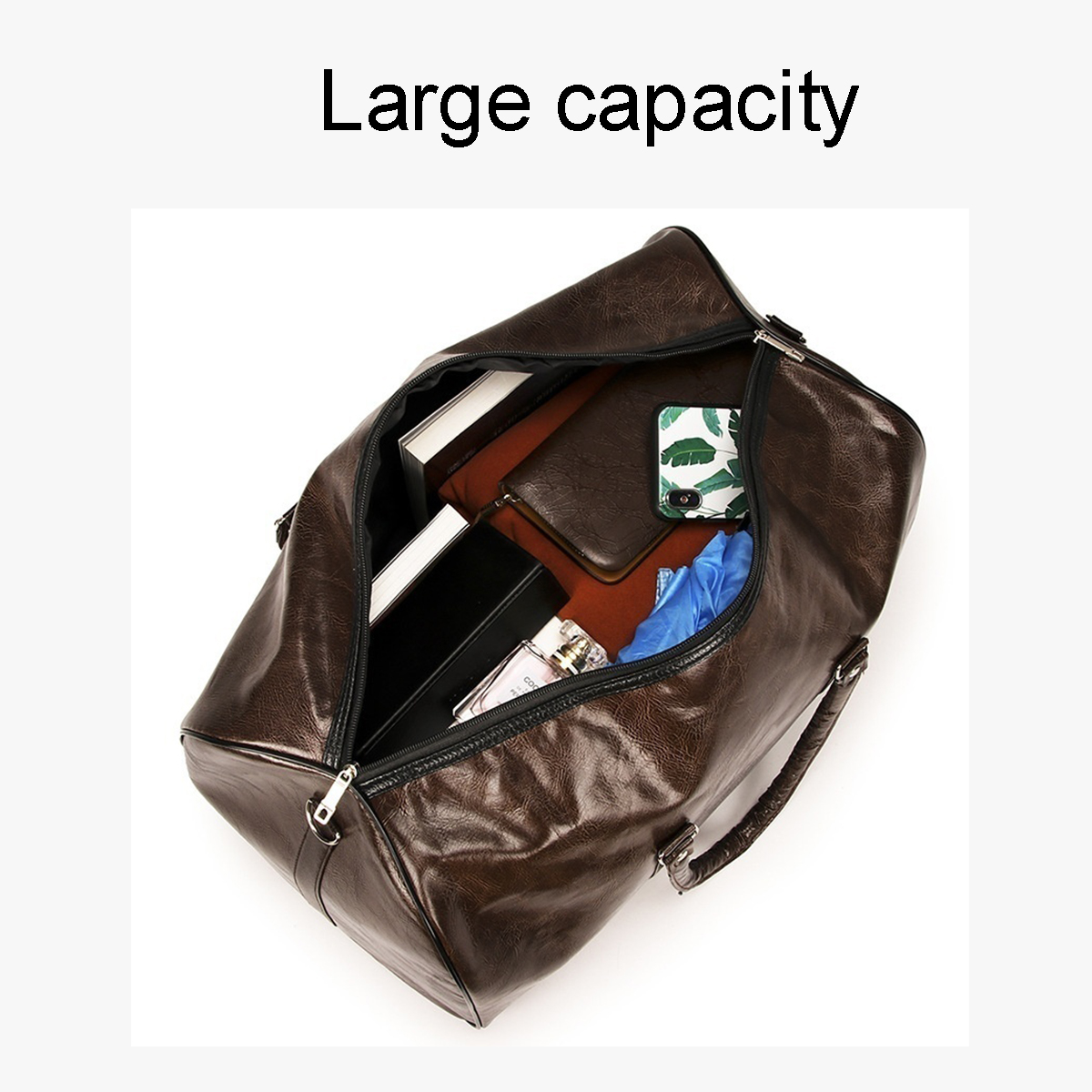 Hommes Femmes En Cuir Duffel Sacs Étanche Grande Capacité Pliant Sport Voyage Sac Fitness Yoga Gym Sac À Main