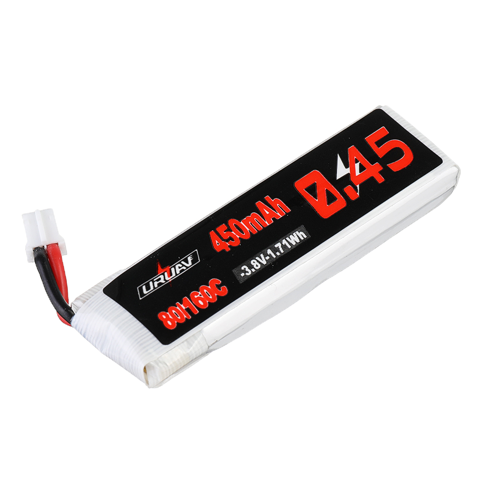 10Pcs URUAV 3.8V 450mAh 80C/160C 1S Lipo Battery PH2.0 Plug for EMAX Tinyhawk II 75mm Tiny7 Happymodel Snapper7