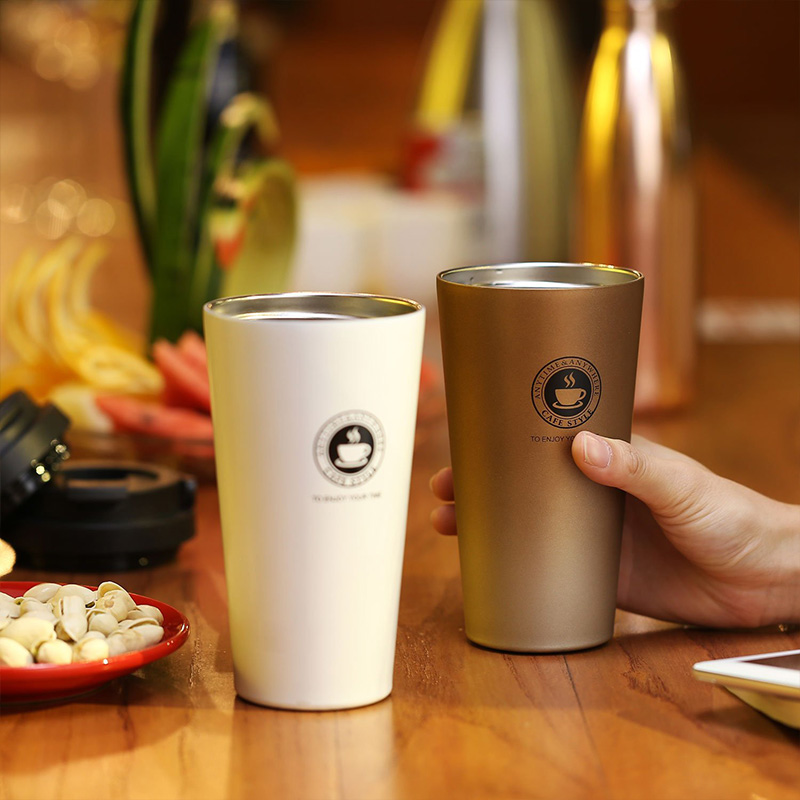 500 ML Portable Café Flacons À Vide Tasses Isolées Tasse Chaude et Froide Avec Poignée Étanche En Acier Inoxydable Thermos Flacon Thé Bouteille D'eau