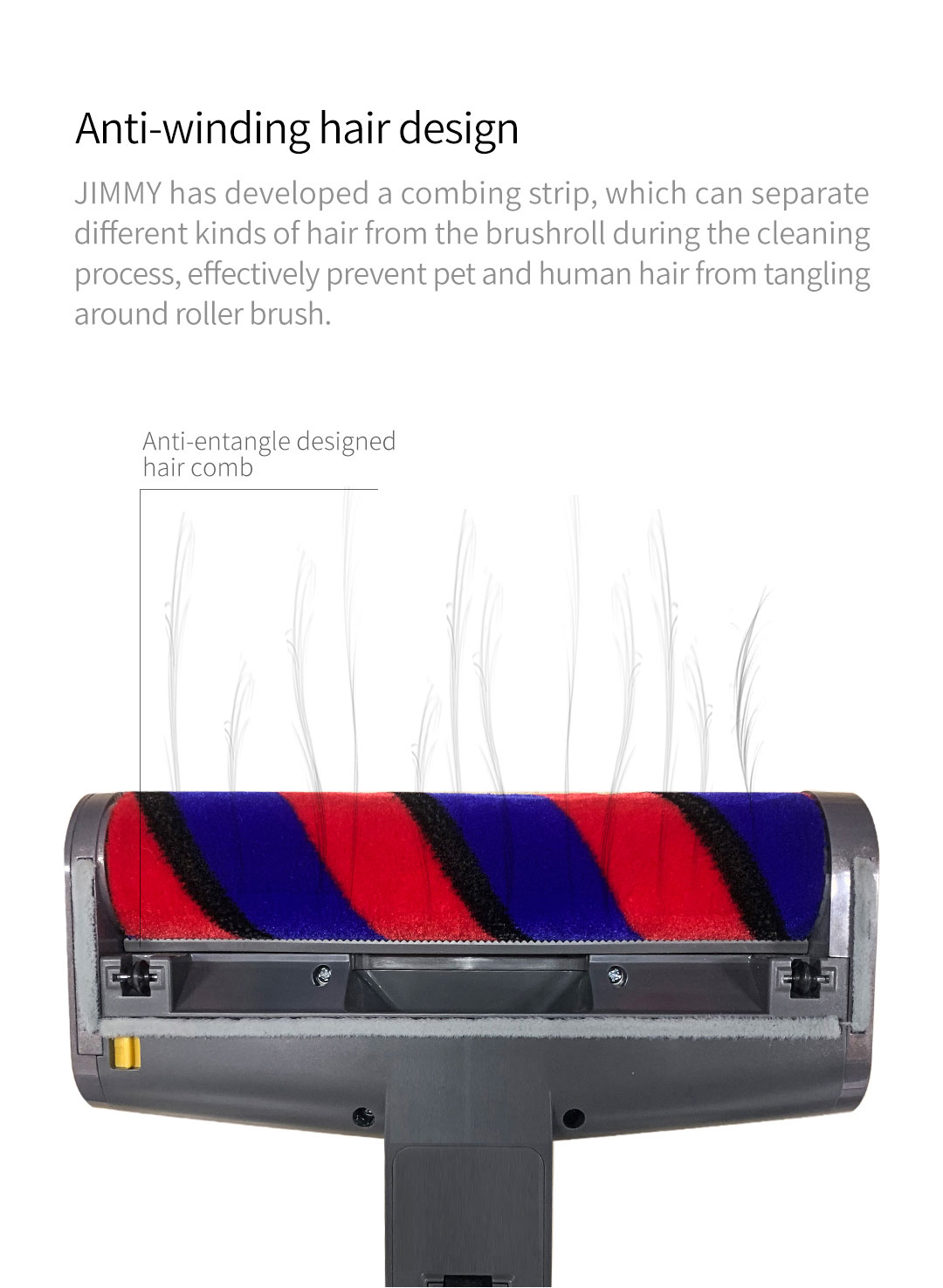 JIMMY JV65 Aspirateur balai sans fil portable 22Kpa Puissance d'aspiration Anti-enroulement Conception de cheveux Collecteur de poussière Moteur numérique 145AW