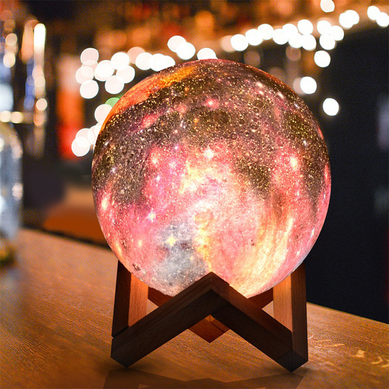 Impression 3D Lune Lampe Espace LED Veilleuse Télécommande / Tactile / Pat Contorl Lampe USB Charge Valentine Cadeau