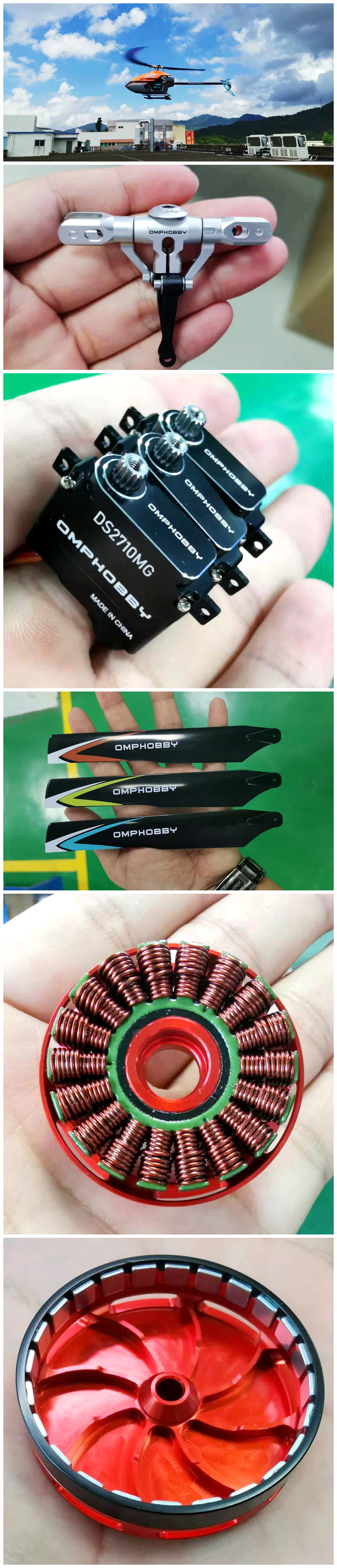 OMPHOBBY M2 6CH 3D Flybarless Dual Brushless Motor Direct-Drive RC Helicopter BNF With 4 IN 1 Flight Controller