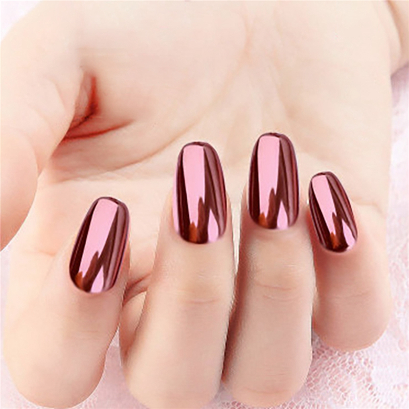 2 Rose Gold Chrome Nail Poudre Effet Miroir Nail Pigment Ge