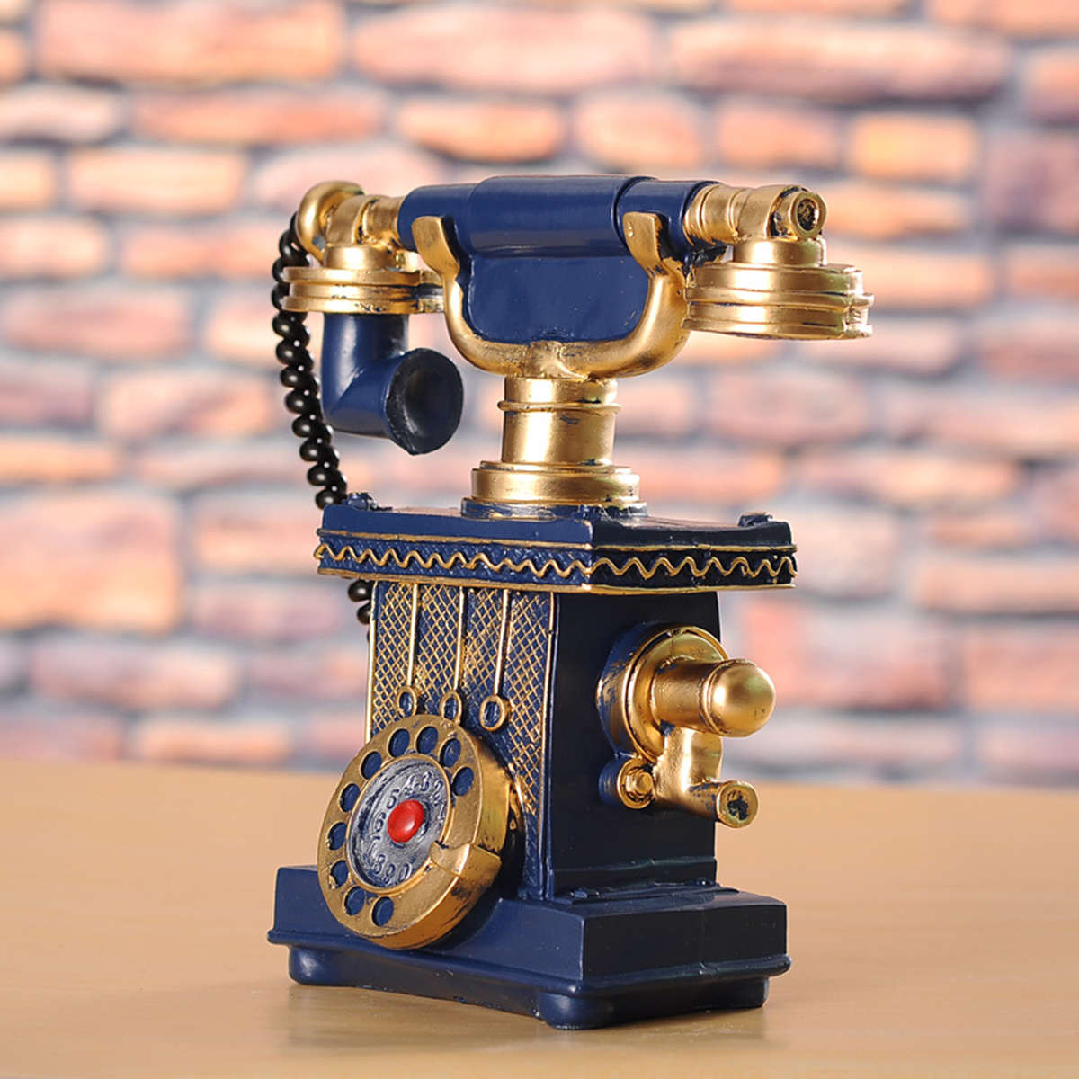 Vintage téléphone rotatif Statue Antique minable vieux téléphone Figurine décorations pour la maison