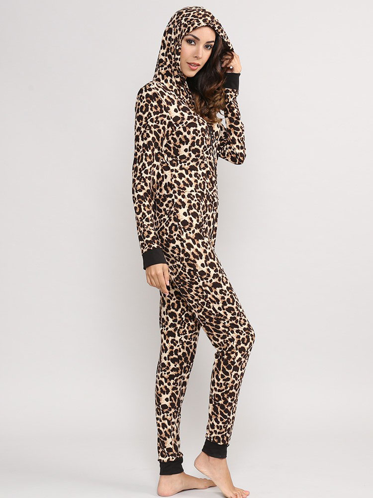 Pyjama à capuche léopard