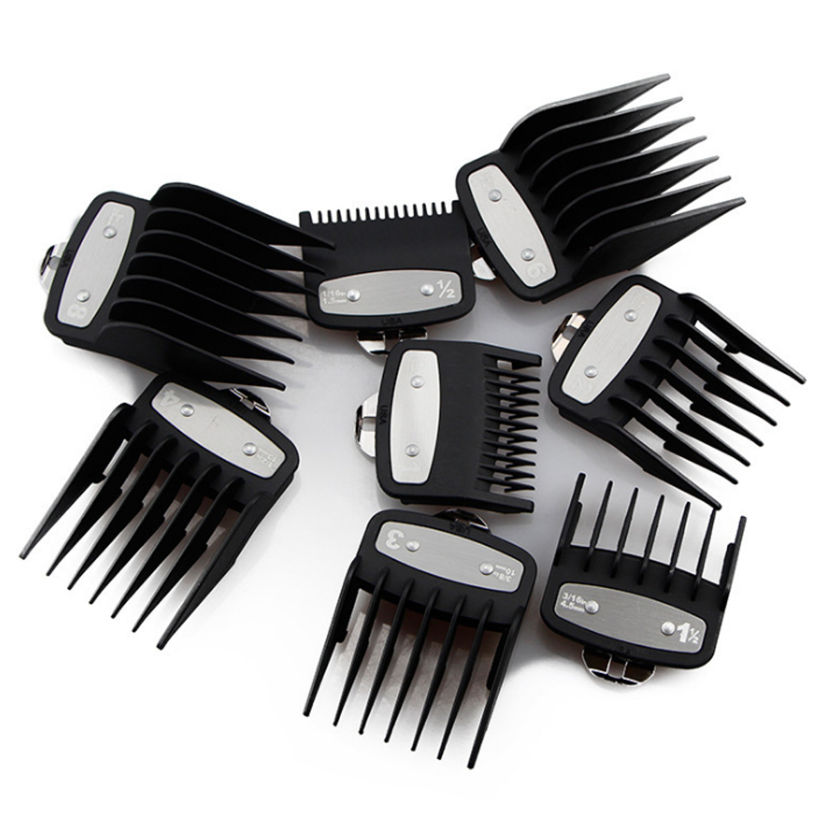 8pcs peigne de guide de coupe de tondeuse de cheveux réglé avec des outils de rechange d'agrafe en métal pour la machine de coupe de cheveux de WAHL