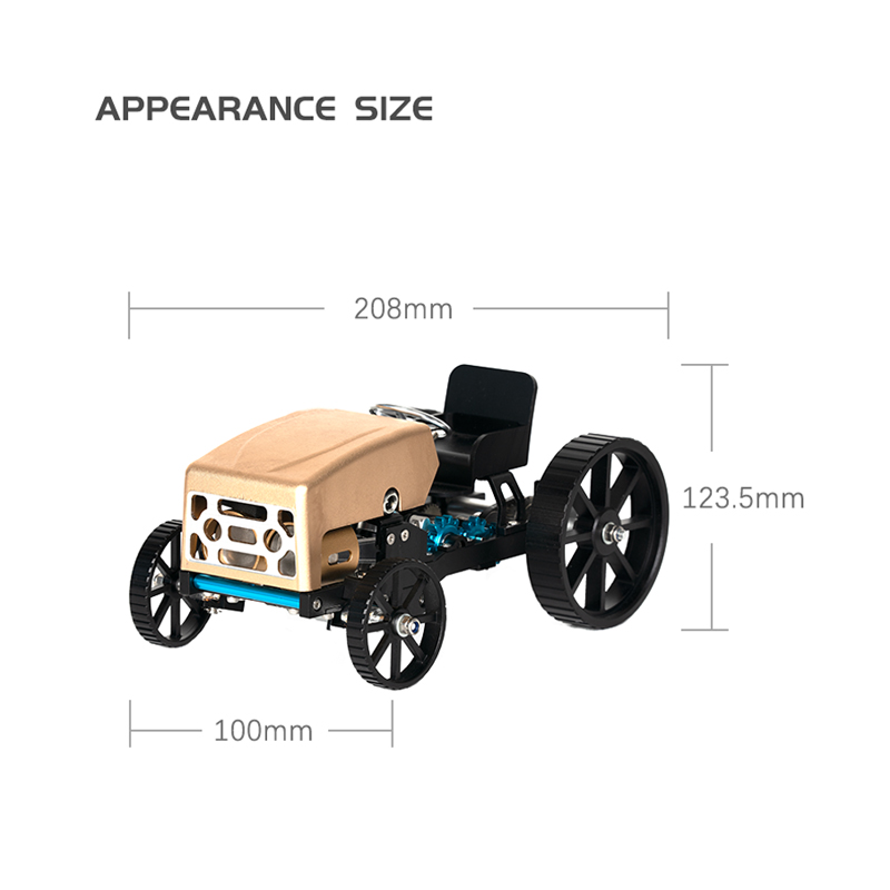 Teching DM12B Explorer 1 Creative All-metal Retro Model Car Rechargeable Simulation Science Toy High Challenge Assembled Electric Model Kit