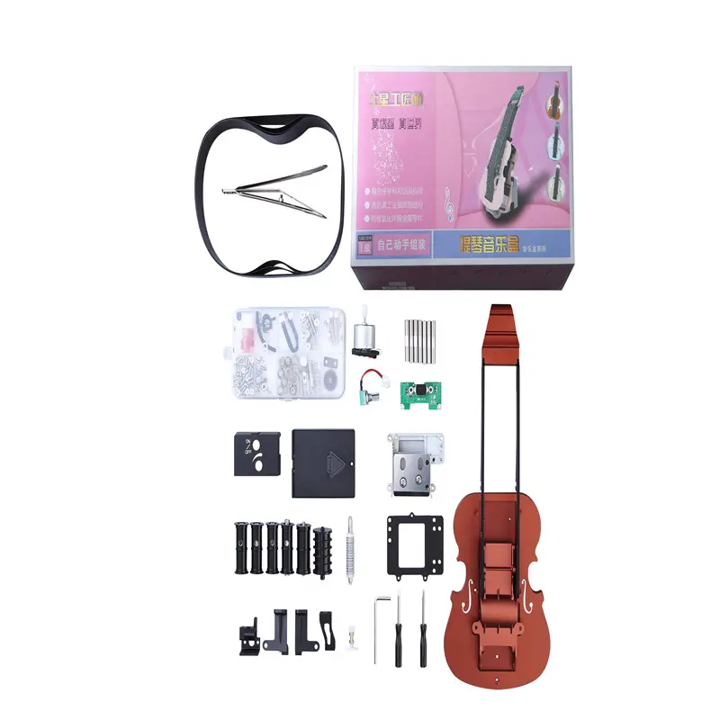Teching DM31 Violin Music Box DIY Alloy Stainless Steel STEM Science Toy Model Collection