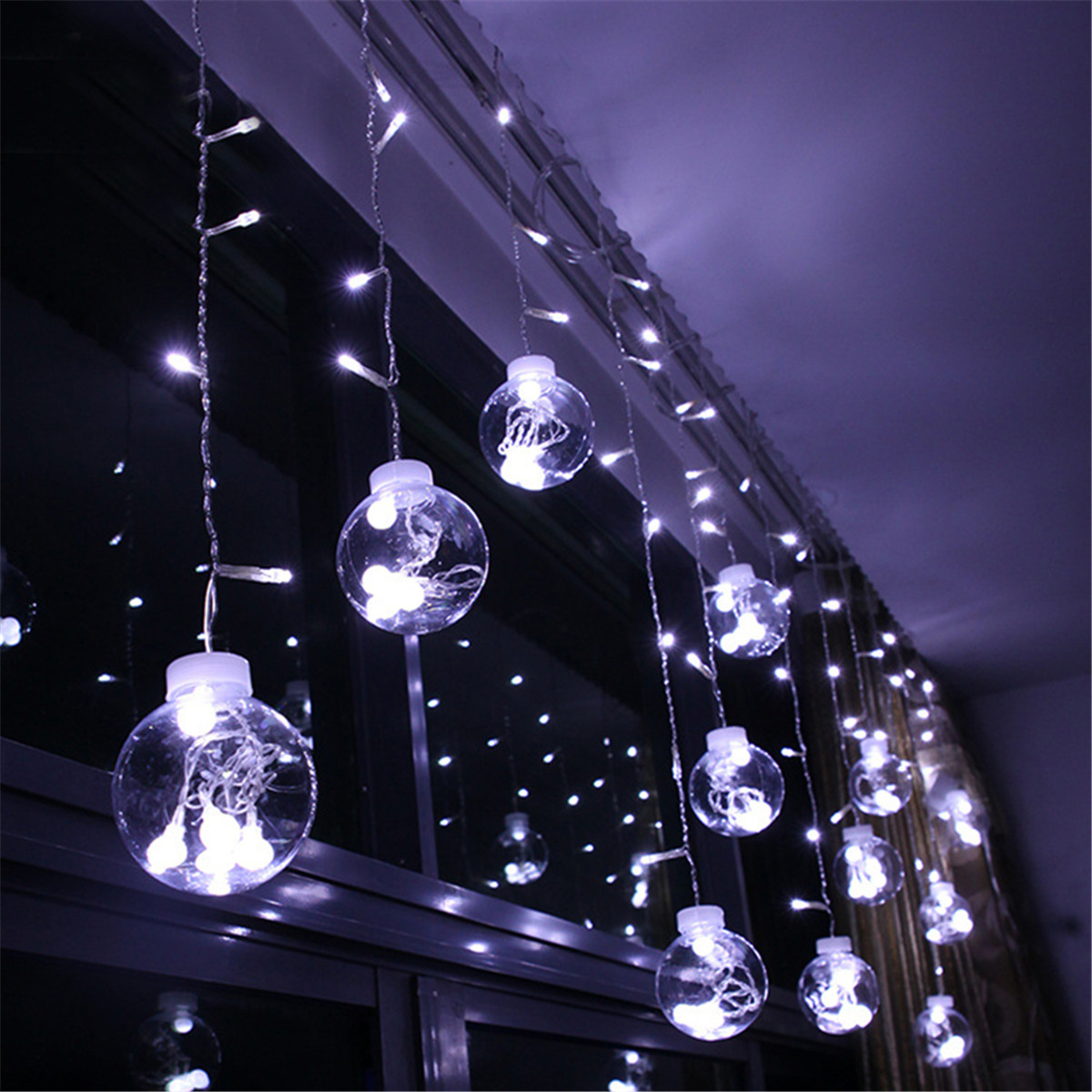 Us Plug Ac110v Led Curtain String Light Flashing Holiday Lamp For Outdoor Home Garden Wedding Decor