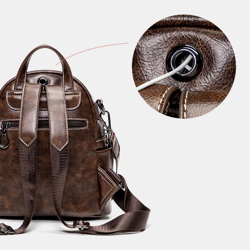 Zaino convertibile solido antifurto donna con cuffia