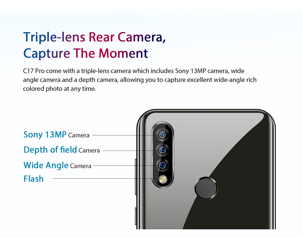 Oukitel C17 Pro,Full Screen,Triple Rear Camera,Android 9.0