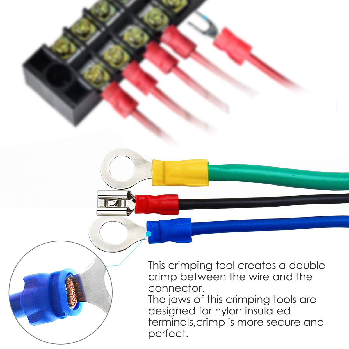 LIUMY Insulated Cable Terminals Crimping Pliers Cable Lugs Set with 700 Pieces Electrical Connectors Crimp Connectors Assortment 0.5 - 6 mm²