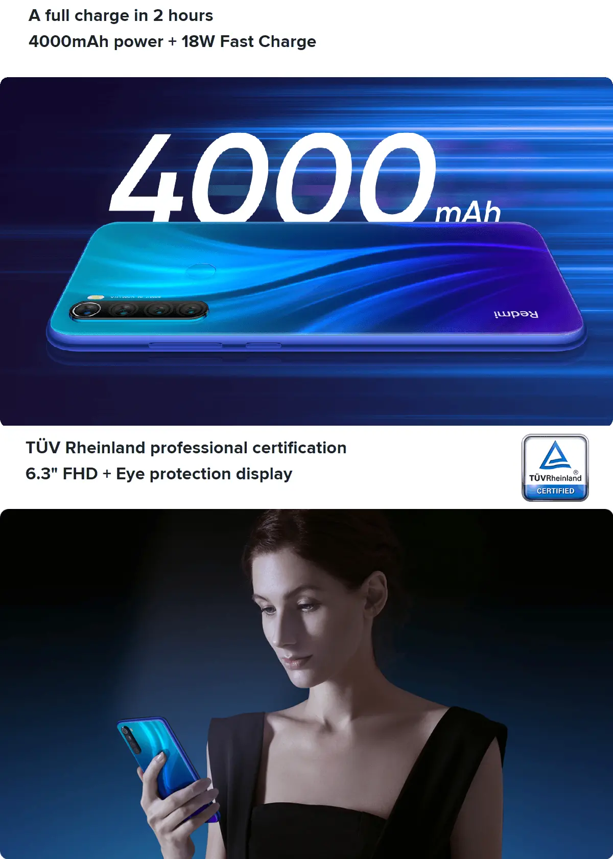 Xiaomi Redmi Note 8 6.3 inch 48MP Quad Rear Camera 4GB 64GB 4000mAh Snapdragon 665 Octa core 4G Smartphone