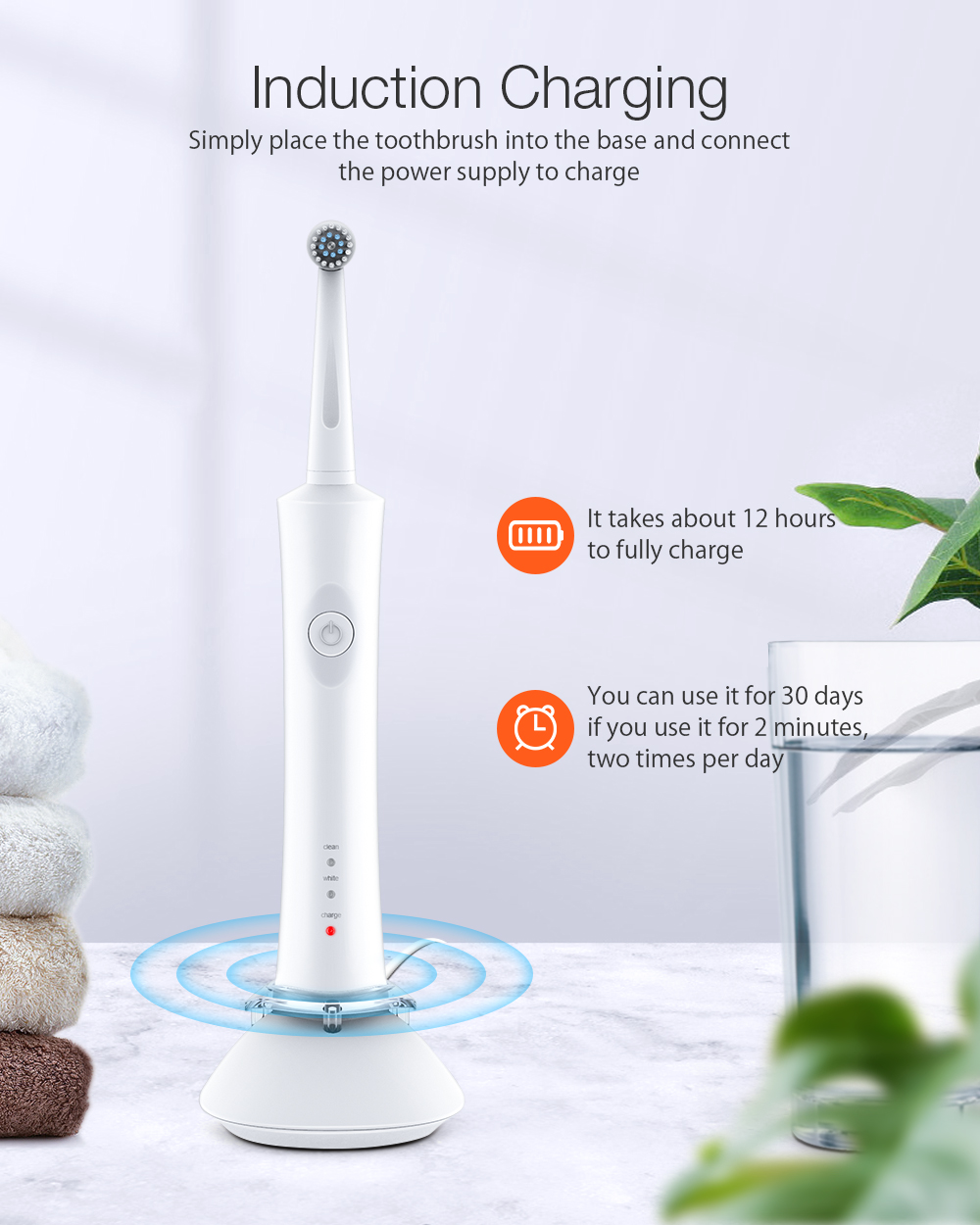 Digoo Dg R02 Doner Induksiyon Elektrikli Dis Fircasi Verimli Beyazlatm