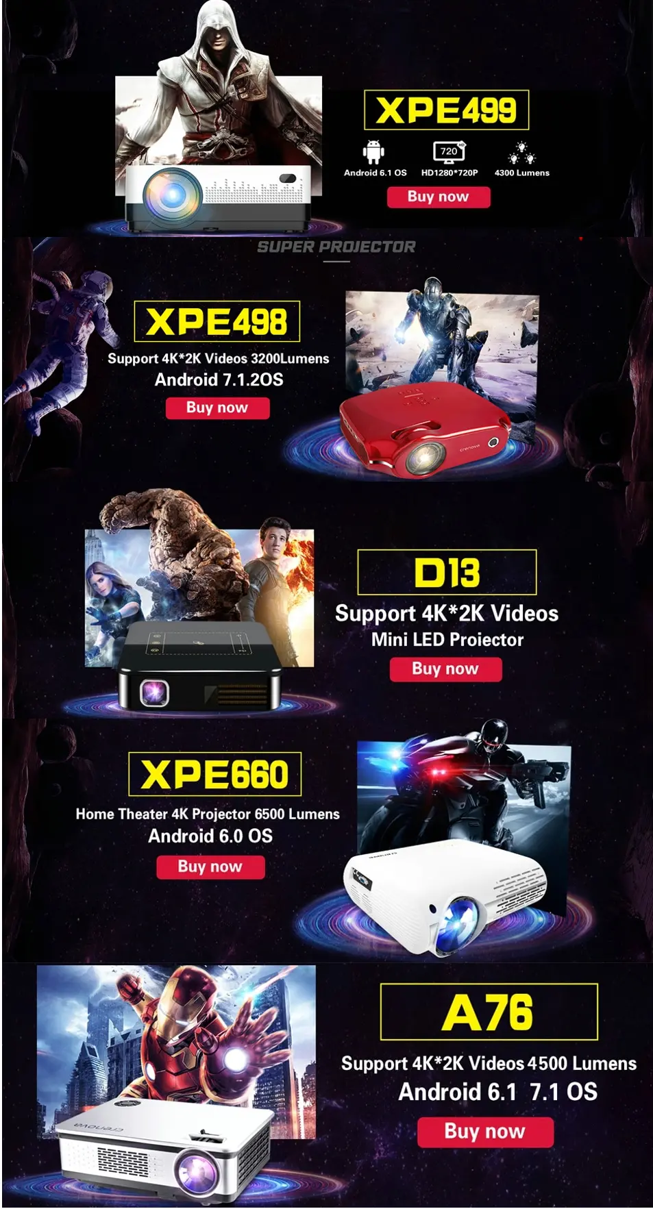 DL-S12 DLP Mini Projector أندرويد 7.1.2 نظام التشغيل وايفاي بلوتوث for full عالي الوضوح 1080P Home Theater Projector