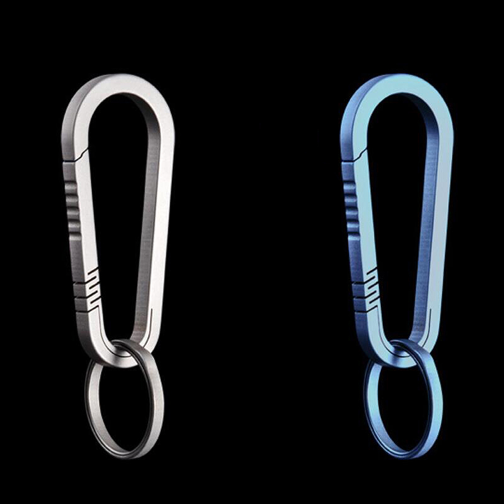 1 PC S02 Titane TC4 Porte-clés Léger w / O Anneau Randonnée En Plein Air Escalade Sac À Dos Suspendus Boucle Mousqueton