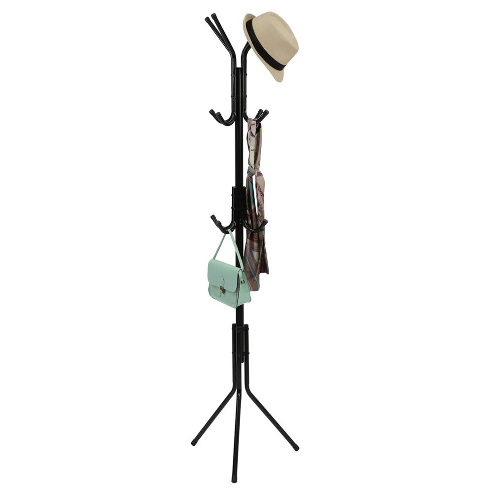 Coat Rack Metal Standing 12 Hooks Hat Durable Steady Holder Stand Up ...