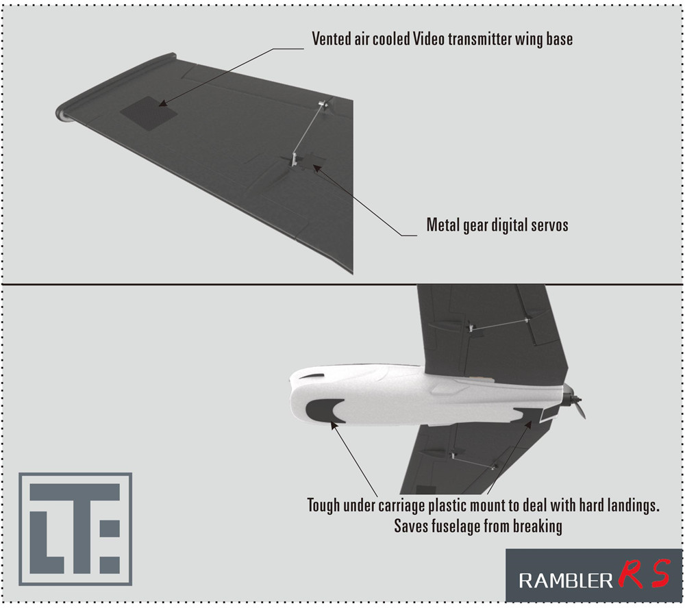 LTE Rambler RS EPP 1000mm Wingspan FPV RC Airplane Fixed Wing PNP