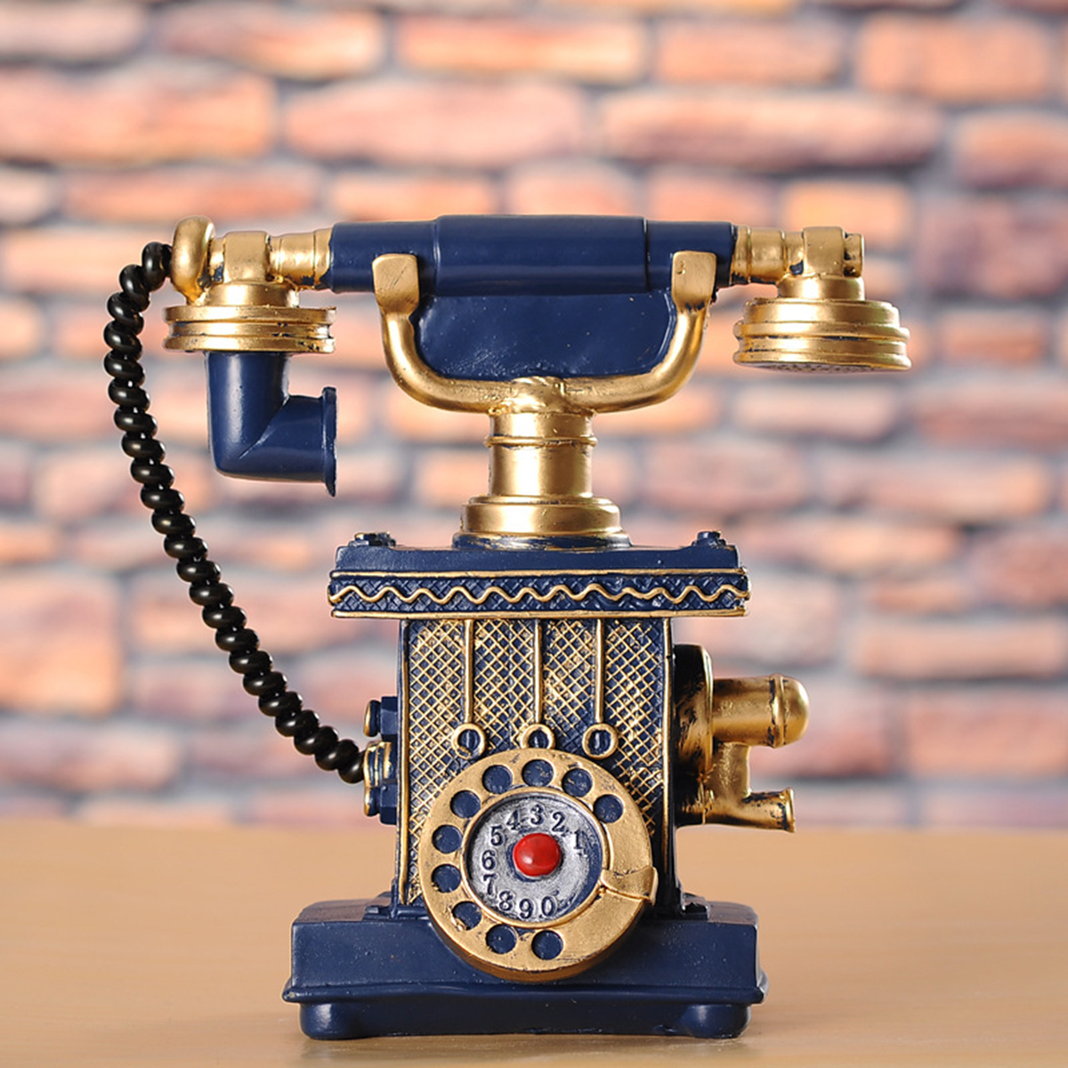Vintage téléphone rotatif Statue Antique minable vieux téléphone Figurine décorations pour la maison