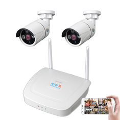2CH WIFI Wireless CCTV Surveillance System Kit  1080P NVR IP Security Camera System Video Surveillance Kit