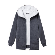 S-4XL Vrouwen Fleece Hoodie Outwear Droogjas