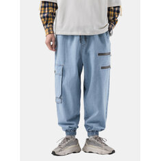 رجل جديد الموضة عارضة فضفاض Plus الحجم وسيم ريترو جان