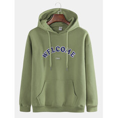 Mens Fashion Letter Printing Hooded Cotton Sweatshirt