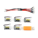 5PÇS Eachine E010 E010C E011 E011C E013 3.7V 260MAH 45C Conjunto de Carregador USB Bateria Lipo