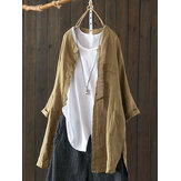 Blusa vintage asimmetrica abbottonata da donna