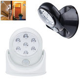 Batterie Propulsé IR Détecteur de Mouvement LED Nuit Lumière 360 ​​Degrés Automatique Marche / Arrêt Lampe Murale pour Hallway Cour