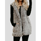 Твердое Пушистая Шуба Без Рукавов