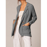 المرأة عادية سليم الصلبة البدلة السترة سترة معاطف