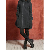 Women Solid Long Sleeve Hooded  Coats