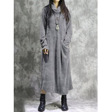 Original
Pana Manga larga Cuello alto Causal Baggy Maxi Vestido
