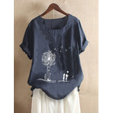 T-shirt met bloemenprint en korte mouwen