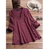 Vintage geruit overhemd met V-hals aan de zijkant