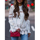 Original
Blusa de parche de encaje de verano de manga larga ahuecada